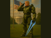 Donald Trump indossa l'armatura Mjolnir di Master Chief (fonte: Casa Bianca su X)