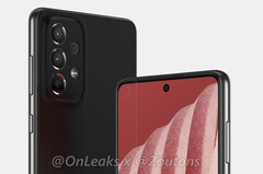 Distinguere il Galaxy A73 dal suo predecessore potrebbe essere difficile. (Fonte immagine: @OnLeaks & Zoutons)