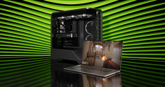 Nvidia ha finalmente mostrato la GPU RTX 5050 per i desktop. Immagine promozionale che mostra un computer portatile e un PC a torre (fonte: Nvidia)