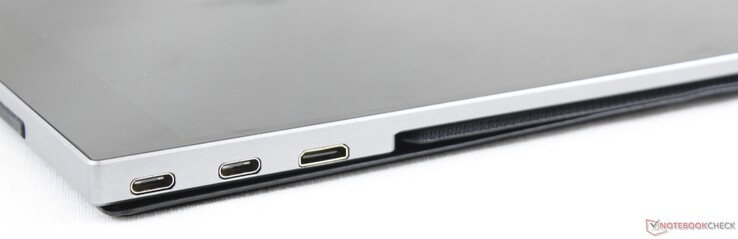 A destra: 2x USB Type-C con Power Delivery e DisplayPort, mini-HDMI