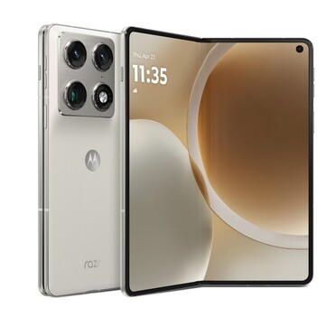 Il Motorola Razr Fold presenta un foro per la fotocamera frontale sul display interno. (Fonte immagine: Evan Blass)