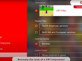 Lo schermo della console Nintendo Switch 2 mostra la sua capacità esclusiva di ricreare un'opzione di visualizzazione simile a quella di un CRT (fonte immagine: Nintendo of America YT)
