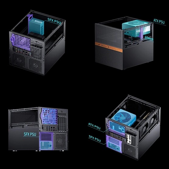 Lo chassis NAS Jonsbo N6 può ospitare alimentatori SFX e ATX. (Fonte immagine: Jonsbo)