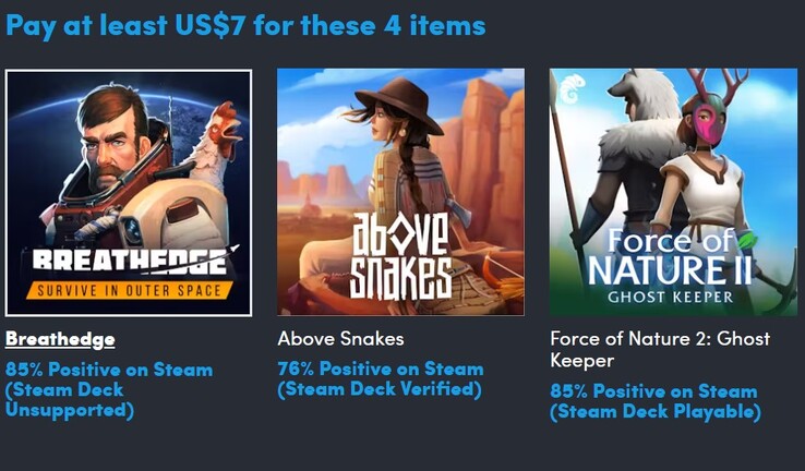 Immagine decorativa. Pagando 7 dollari si ottengono 4 giochi (Fonte: Humble Bundle)