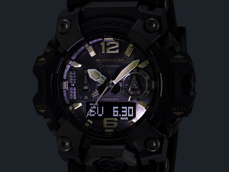 LED Super Illuminator integrati che illuminano il quadrante dell’orologio in ambienti bui.