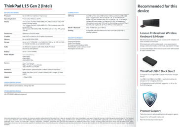 ThinkPad L15 Gen 2 (Intel) specifiche