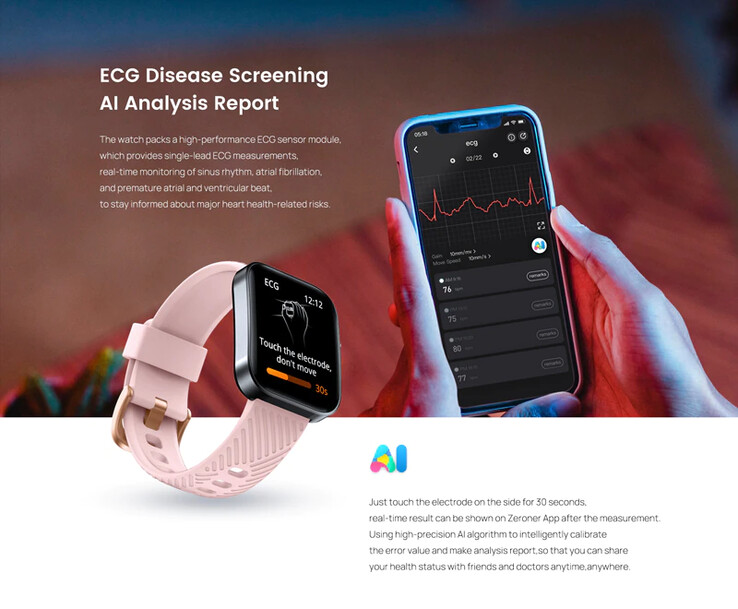 Lo smartwatch North Edge ECG è dotato di monitor della frequenza cardiaca, della pressione sanguigna e del livello di ossigeno nel sangue. (Fonte: North Edge)