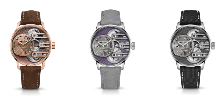 L'orologio Gravity Equal Force Ultimate è disponibile in tre diverse varianti, oltre al nuovo modello blu. (Fonte: Armin Strom)