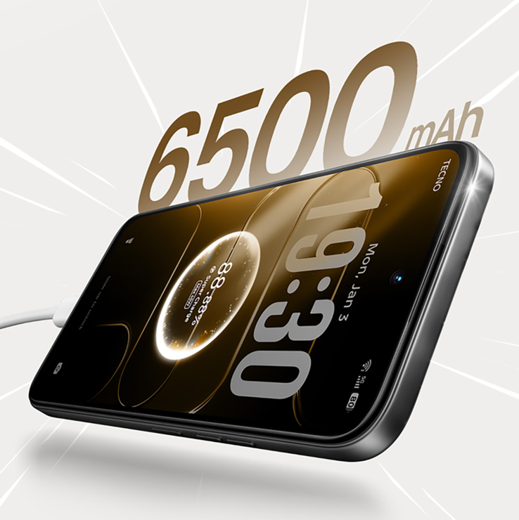Tecno Spark 50 5G ha una batteria da 6.500 mAh