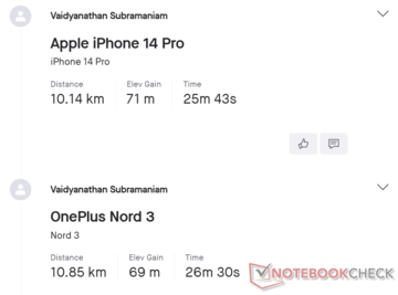 Confronto GNSS: Apple iPhone 14 Pro vs. OnePlus Nord 3