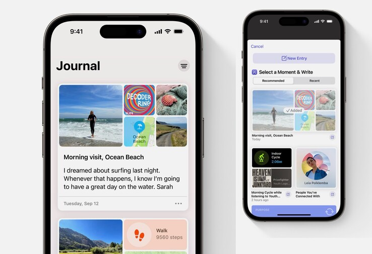 L'applicazione Journal è stata progettata per semplificare la tenuta di un diario digitale. (Immagine: Apple)
