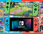 Il concept di Nintendo Switch 2 (Pro) di ZONEofTECH sopra la console Switch originale. (Fonte immagine: Nintendo/ZONEofTECH/Destructoid - modificato)