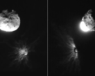 Foto scattate dall'italiana LICIACube dell'asteroide dopo l'impatto (Fonte immagine: NASA, ASI e Università del Maryland; ritagliata)