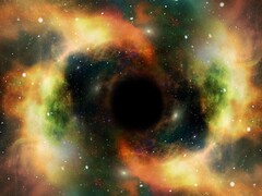 Illustrazione d&#039;artista di un buco nero. (Fonte: geralt - Pixabay)