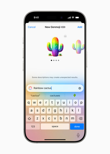 interfaccia Genmoji di iOS con un'emoji generata