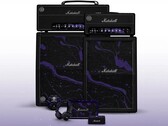 L'amplificatore, l'altoparlante portatile e le cuffie Marshall sono stati rinnovati nei colori viola e nero, con dettagli argentati.