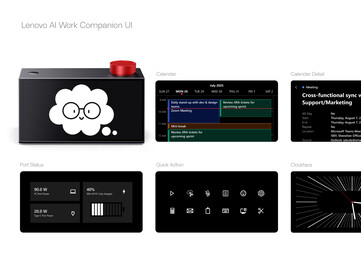 Il Lenovo AI Work Concept visualizzerà lo stato delle porte, il calendario e gli orari.