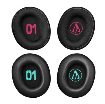 Le cuffie Audio-Technica Hatsune Miku ATH-M50xSTS-USB MIKU presentano elementi di design Miku anche nei padiglioni auricolari. (Fonte: Audio-Technica)
