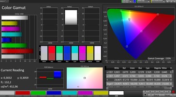 CalMAN: Spazio colore - Ampio profilo di gamma cromatica, spazio colore target sRGB