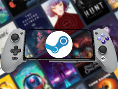 GameHub v5.2 è ora disponibile per il download. Nella foto: un telefono Android con Steam. (Fonte: Steam e GameSir - modifica)