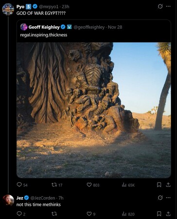 La risposta di Jez Corden alla presa in giro della scultura dei The Game Awards (Fonte immagine: screenshot, account Jez Corden X)