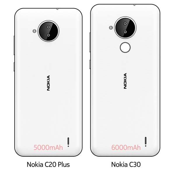 Uno schizzo del Nokia C20 Plus accanto al Nokia C30. (Fonte: Nokiapoweruser)