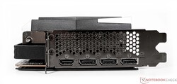 Porte esterne su MSI Radeon RX 6950 XT Gaming X Trio 16G - 1x HDMI 2.1, 3x DisplayPort 1.4a