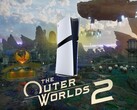 Viene mostrato il banner di Outer Worlds 2 con PS5 Pro (Fonte immagine: Xbox Gaming, Sony PlayStation con modifiche)