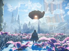 Un'immagine che mostra un'astronave in No Man's Sky.