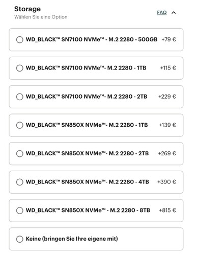 I prezzi degli SSD Frameworks fino a ieri