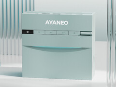 Ayaneo adorna l'AM03 con due aree di illuminazione, oltre a pulsanti montati sulla parte superiore e una specie di quadrante. (Fonte: Ayaneo)