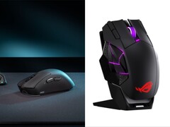 Mouse da gioco ROG Gladius IV Ace (a sinistra) e ROG Spatha X 65K (a destra).