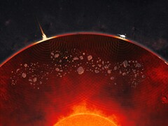Un&#039;illustrazione d&#039;artista dei grumi all&#039;interno del mantello di Marte (Fonte immagine: NASA e JPL-Caltech; ritagliata)