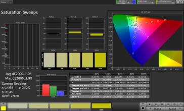 Saturazione del colore (profilo: Pro spazio colore target: sRGB) - visualizzazione interna