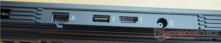 Sul retro: RJ45 Ethernet, 1x USB-A 3.2 Gen 1, HDMI 2.0, porta di alimentazione