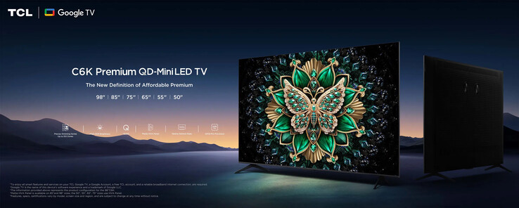 Il televisore TCL C6K, C61K o C69K QD-MiniLED (fonte: TCL)