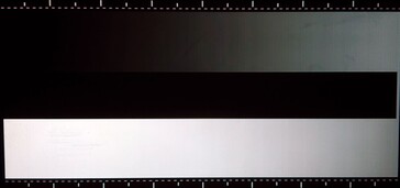 La transizione dal nero al bianco non è perfettamente fluida in questo test, ma non si nota nell'uso normale. (Fonte: Notebookcheck)