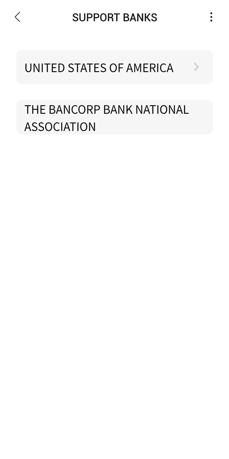 Una schermata dell'App Zepp che mostra gli Stati Uniti d'America come regione supportata da Zepp Pay. (Fonte immagine: slimak131 via Reddit)