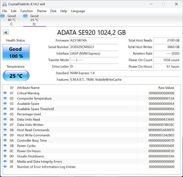 ADATA SE920 comunica tramite UASP (USB Attached SCSI Protocol)