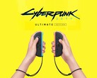 Cyberpunk 2077: Logo Ultimate Edition sopra i Joy-Con di Switch 2 (Fonte immagine: Nintendo of America con modifiche)