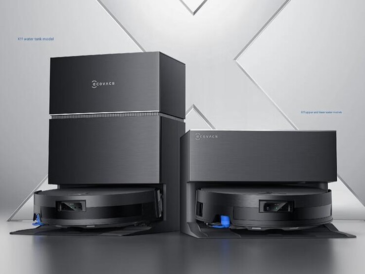 Le versioni serbatoio dell'acqua (a sinistra) e collegamento idraulico domestico (a destra) di Ecovacs Deebot X11. (Fonte immagine: JD.com)