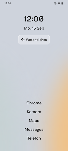 Homescreen in modalità Moment