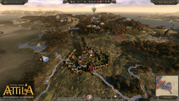 Un'immagine che mostra la mappa del mondo e le città presenti in Total War: Attila.