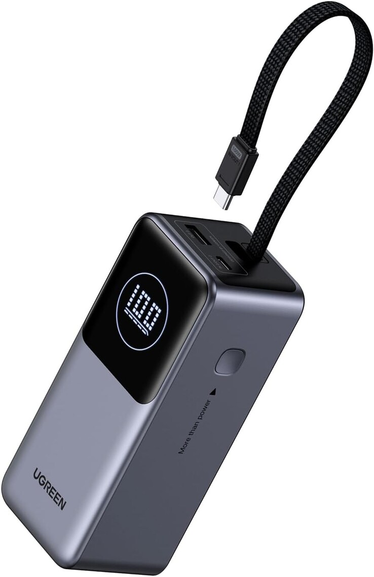 Il Power Bank Nexode 20000mAh 130W di Ugreen con cavo USB-C integrato. (Fonte: Ugreen)