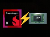 Lo Snapdragon X entry-level si confronta con il Ryzen 7 8840U in Geekbench 6 multi-core. (Fonte immagine: AMD, Qualcomm, a cura)