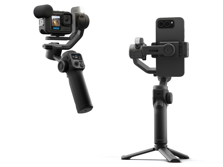 Il nuovo gimbal GoPro Fluid Pro AI è compatibile sia con le action cam che con gli smartphone GoPro. (Fonte: GoPro)