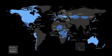 L'attuale copertura di Starlink Mobile.