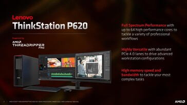 La Lenovo ThinkStation P620 offre tutte le opzioni di CPU Ryzen Threadripper Pro 5000 WX. (Fonte: AMD)