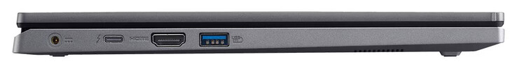 lato sinistro: connessione di alimentazione, Thunderbolt 4 (USB-C; Power Delivery, DisplayPort), HDMI, USB 3.2 Gen 1 (USB-A)