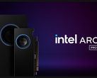 Un rendering circolato di Intel delle sue GPU ARC PRO Workstation